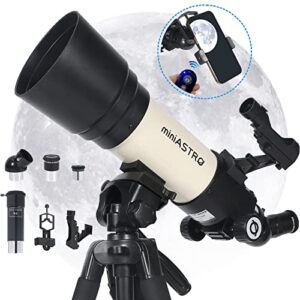 80mm refractor telescope for adults astronomy – professional astronomical telescope for beginners viewing planets- portable and powerful telescopes with adjustable tripod, phone adapter, easy to use