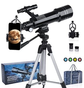 upgraded telescope hd 400/70mm telescope for kids adults refractor astronomy telescope – watching the moon, bird watching, viewing the natural scenery, viewing the city scenery, watching the animals
