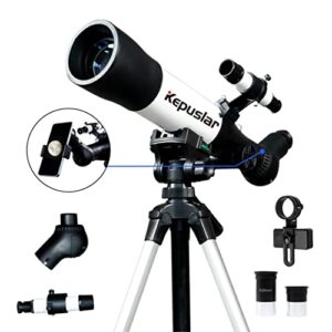 ESSENWI 70mm Refractor Telescope: 2 Eyepieces, Phone Adapter & Tripod. Fully-Coated Glass Optics for Beginners, Kids & Adults - Portable Travel Telescope.