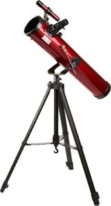carson red planet 35-78x76mm newtonian reflector telescope (rp-100) , red