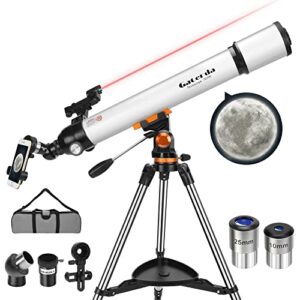 [2023 upgraded] gaterda telescope, 70mm aperture 700mm real 210x hd magnification, astronomical telescope for adults & kids & beginners with red dot finderscope, no inverted images, easier to use