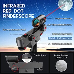 [2023 Upgraded] Gaterda Telescope, 70mm Aperture 700mm Real 210x HD Magnification, Astronomical Telescope for Adults & Kids & Beginners with Red Dot Finderscope, no Inverted Images, Easier to Use