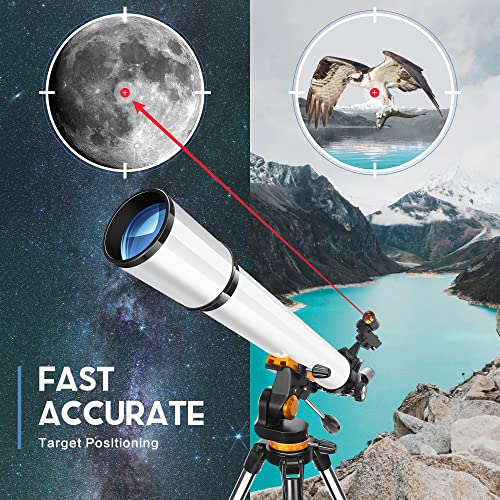 [2023 Upgraded] Gaterda Telescope, 70mm Aperture 700mm Real 210x HD Magnification, Astronomical Telescope for Adults & Kids & Beginners with Red Dot Finderscope, no Inverted Images, Easier to Use