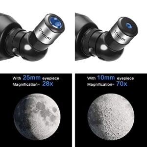 [2023 Upgraded] Gaterda Telescope, 70mm Aperture 700mm Real 210x HD Magnification, Astronomical Telescope for Adults & Kids & Beginners with Red Dot Finderscope, no Inverted Images, Easier to Use