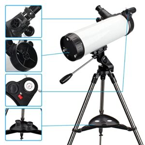 Telescope 114AZ Newtonian Reflector Telescope for Astronomy Adults, Great Astronomy Gift for Kids Adults, Comes with Cellphone Adapter & 1.25 Inch 13% T Moon Filter