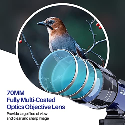 Telescopes for Astronomy Adults, 70mm Aperture 400mm Focal Length Refractor Telescope for Beginners Kids, Portable Telescope with Backpack Tripod Phone Adapter