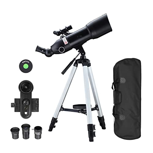 ZSEDP Telescopes for Adults Astronomy Beginners 80mm Telescopes with 10X Phone Mount Telescope Tripod and Case