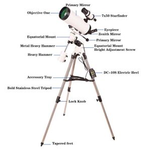 WSHZ Professional Deep Space, Telescope for Kids Adults Astronomy Beginners, Zoom 190x Refractor Telescope for Astronomy, Portable Travel Telescope with Tripod, Multi-Layer Green Film,Manual Version