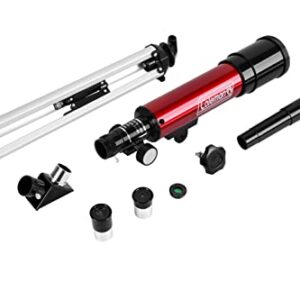 Coleman 360x50 Refractor Telescope Kit with Heavy-Duty Carrying Case, C36050 - Crimson Red