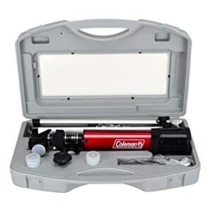 Coleman 360x50 Refractor Telescope Kit with Heavy-Duty Carrying Case, C36050 - Crimson Red