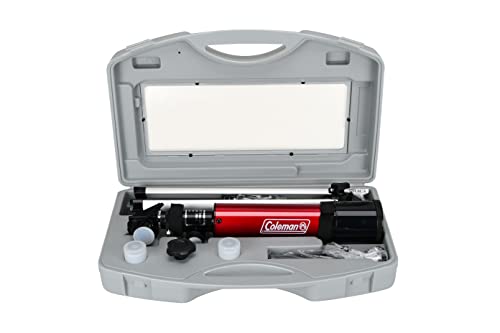 Coleman 360x50 Refractor Telescope Kit with Heavy-Duty Carrying Case, C36050 - Crimson Red