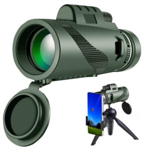 isoweshe monocular 80×100 high power monocular telescope for adults1 with smartphone holder and tripod, bak4 prism monocular, zoom monocular for bird watching, hunting, hiking, camping and concerts