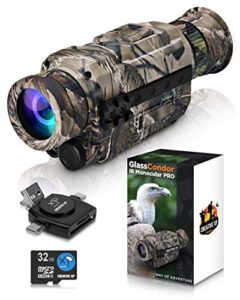 creative xp infrared night vision monocular telescope for 100% darkness – ir digital monocular, high-tech spy gear for hunting & surveillance – save photo & video with card reader included