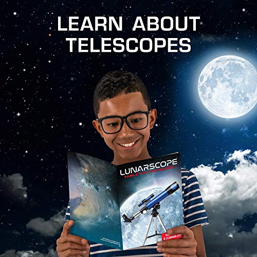 NASA Lunar Telescope for Kids – Capable of 90x Magnification, Includes Two Eyepieces, Tabletop Tripod, Finder Scope, and Full-Color Learning Guide, The Perfect STEM Gift for a Young Astronomer