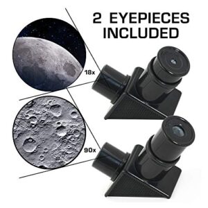 NASA Lunar Telescope for Kids – Capable of 90x Magnification, Includes Two Eyepieces, Tabletop Tripod, Finder Scope, and Full-Color Learning Guide, The Perfect STEM Gift for a Young Astronomer