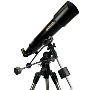 PolarLink 102EQ (4inch) Refractor Telescope 102mm Aperture 660mm Focal Length Manual German Equatorial Telescope with Slow Motion Control with Smartphone Adapter and Remote Shutter