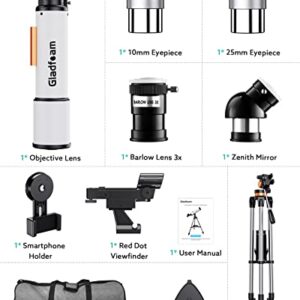 Telescopes for Adults Astronomy, 80mm Aperture 500mm Professional Refractor Telescopes for Kids, Beginners Telescope with Adjustable Tripod, Phone Adapter to Observe The Moon and Planet