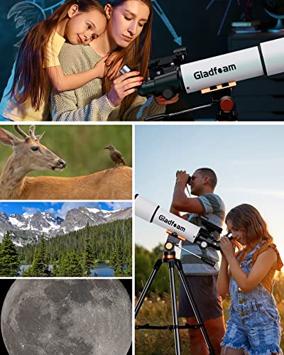 Telescopes for Adults Astronomy, 80mm Aperture 500mm Professional Refractor Telescopes for Kids, Beginners Telescope with Adjustable Tripod, Phone Adapter to Observe The Moon and Planet