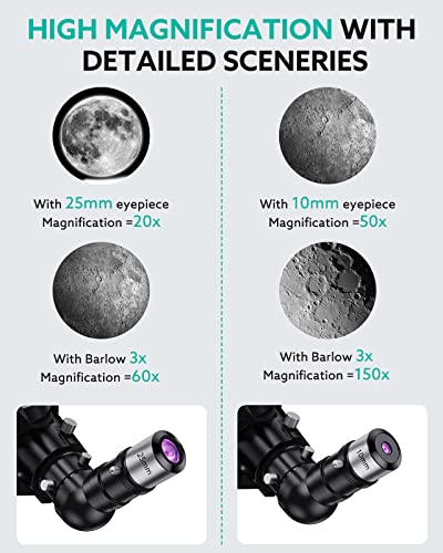 Telescopes for Adults Astronomy, 80mm Aperture 500mm Professional Refractor Telescopes for Kids, Beginners Telescope with Adjustable Tripod, Phone Adapter to Observe The Moon and Planet