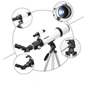 rhxwfdg telescopes for adults astronomy, 70mm aperture and 500mm focal length monocular telescope for kids and beginners, with 3x barlow lens eyepiece etc