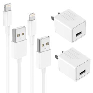 iphone charger [mfi certified] 5 feet/1.5 meter lighting cable with usb wall plug charge and sync compatible with iphone 14 pro max/13/12/11/x/8/7/6s/5/se ipad air/mini/ipod/airpod