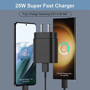 Samsung S23 S22 Charger Fast Charging,25W USB C Super Fast Charger Type C Wall Charger Block & Android Phone Cable 10ft for Samsung Galaxy S23 S22 Ultra Plus, S20/S21Ultra, Note20, Z Fold/Flip,2 Pack