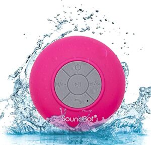 soundbot sb510 bluetooth wireless shower speaker (pink)