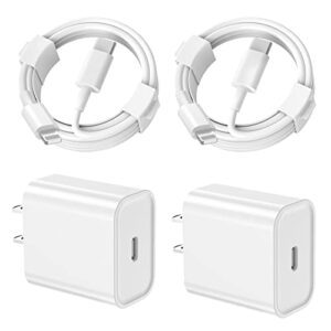 iphone charger, [mfi certified]apple iphone charger fast charging,2-pack 20w usb c fast charger block adapter with fast charging cords for iphone 14/14 pro/14 pro max/14 plus/13/12/11/xs max/xr/x,ipad