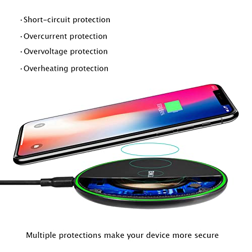 Pocxwa Wireless Charger for Samsung Galaxy S23 S22 S21 S10 Plus S10E S9 S9+ S8 S8+ S7 S6 Edge, Fast Wireless Charging Pad Compatible with Samsung Galaxy Note 20 10 9 8, 10W Max Cargador Inalambrico