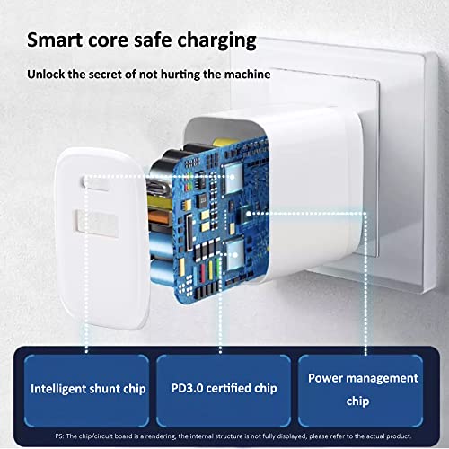 [2-Pack] 20W USB C Fast Charger(ETL Listed), Dual Port PD Power Delivery + Quick Charge 3.0 Wall Charger,Type-C Quick Charge Phone Adapter for IP Hone 12 Pro Max Mini 11 Pro Max Xs Max X 8 Plus IP ad