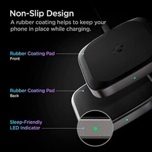 Spigen Wireless Charger, Fast 15W Wireless Charging Pad for Qi Enabled Galaxy S23 Ultra Plus Z Fold Flip 4 3 S22 S21 FE Note 20 Pixel 6 iPhone 11 XS XR X 8 SE [No Adapter Included]