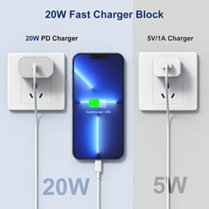 iPhone 14 13 12 Charger Fast Charging Apple MFi Certified,20W PD USB C Wall Charger Block with USB-C to Lightning Cable Cord 6ft,Apple Charger for iPhone 14/13/12/11 Pro Max Mini Plus iPad AirPods
