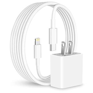 iphone charger fast charging – [apple mfi certified] 20w usb c charger block with 6ft type c to lightning cable pd adapter wall plug cord compatible with iphone 14 13 12 11 pro max mini xs xr x 8 ipad
