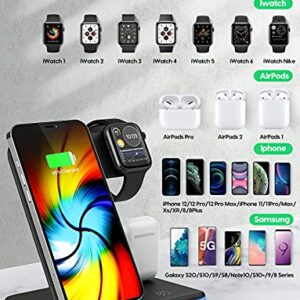 Wireless Charging Station, 2023 Upgraded 3 in 1 Wireless Charger Stand with Breathing Indicator Compatible with iPhone 14/13/12/11 Pro/XS, AirPods 3/2/1/pro 2, iWatch Series 8/7/6/5/4/3,Samsung Phones