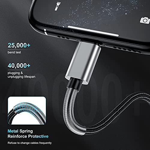 iPhone Car Charger, [Apple MFi Certified] 24W Dual USB Car Charger Adapter Plug with 2Pack 6ft Lightning Cable,iPhone Charging Cord for Apple iPhone 13 Pro/12 Mini/11/Xs Max/XR/X/8 Plus/7/6s/5/iPad.