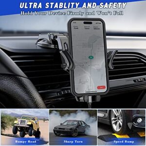 IPOW Car Phone Mount [Off-Road Grade Super Suction] Universal Car Phone Holder Mount for Dashboard Windshield, Car Phone Mount for iPhone 14 Samsung All Phones with Angle Adjustment of 3 Parts