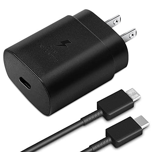 USB C Superfast Charger, USB Type-C to USB Type-C Cable 5ft and 25W Wall Charger Fast Charging PD Adapter Compatible with Samsung Galaxy Ultra S23/S22/S21/S20+ Note 20/10 Z Fold/Flip A71 A53 (1-Pack)