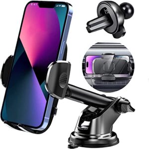 mlifemful phone mount for car, 3 in 1 car phone holder mount long arm high temperature resistance suction cup,cell phone holder for iphone & all smartphone dashboard windshield vent clip compatible