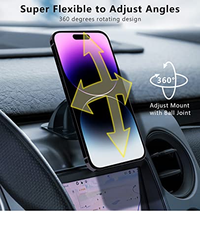 SUPERONE Mag Safe Car Mount for Dashboard [23 Strong N55 Magnets] iPhone MagSafe Phone Mount for car 360° Rotation Adjustable Magnetic Phone Holder, Only Fit for iPhone 14 13 12 Pro/Max/Mini