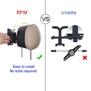 TFY Car Mount Universal Car Headrest Mount Holder with Silicon Holding Net Compatible with Both 4.5-6 Inch Phones and 7-10.5 Inch Tablets