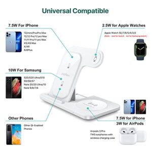 Wireless Charging Station for Apple Multiple Devices - Foldable 3 in 1 Charger Station Stand Dock for Apple Watch Series 7 6 SE 5 4 3 2 & Airpods iPhone 14Pro 14 13 Pro Max 13 12 11 Pro X Max XS XR 8