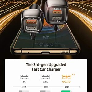 60W USB Car Charger - AINOPE [4 Multi USB Ports] [QC 36W] Fast Car Charger Adapter[5FT Cable] QC 3.0 Cigarette Lighter Adapter Back Seat Charging for iPhone Samsung iPad MacBook Fire Tablet and More