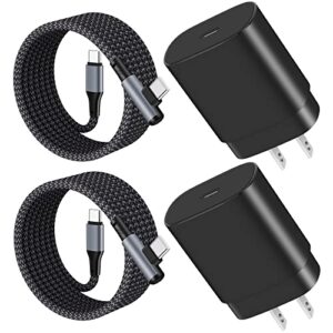 super fast charger type c, 2pack 25w usb c wall charger block with right angle 10ft long usb c to usb-c cable fast charging for samsung galaxy s23/s23+/s23 ultra/s22/s22 ultra/s21/s20/note 20/z fold 4