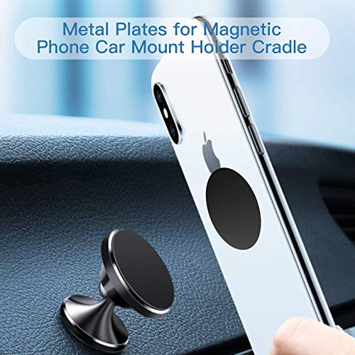 OWLKELA Mount Metal Plate for Phone Magnet Car Mount Holder Cradle with Adhesive, Universal Replacement Sticker Compatible with Magnetic Mounts - 10 Pack Black (4 Rectangle and 6 Round)