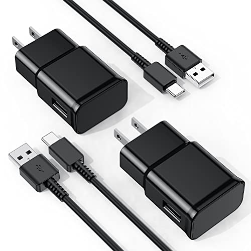 For Samsung Galaxy S10/S9/S8 Charger,2Pack Adaptive Android Charger with USB Type C Fast Charging Cable for Samsung Galaxy S8/S9/S10 Plus/S10E/ S20/S20 Plus/S21/S21 Ultra/Note 8/Note 9/Note 10/Note 20