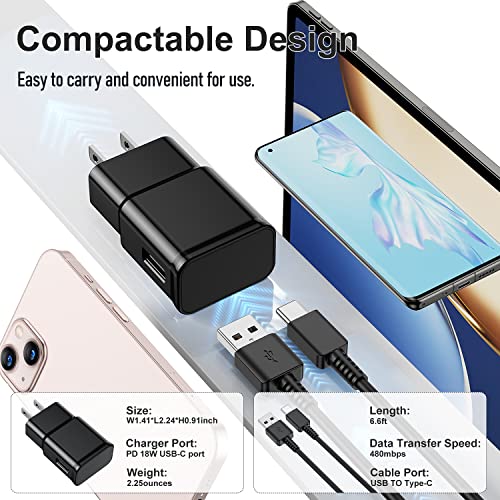 For Samsung Galaxy S10/S9/S8 Charger,2Pack Adaptive Android Charger with USB Type C Fast Charging Cable for Samsung Galaxy S8/S9/S10 Plus/S10E/ S20/S20 Plus/S21/S21 Ultra/Note 8/Note 9/Note 10/Note 20