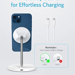 Anker Wireless Charging Stand, PowerWave Select Magnetic Stand Lite with 5 ft USB-C Cable, Charging Stand for iPhone 14 and 13 Series (No AC Adapter)