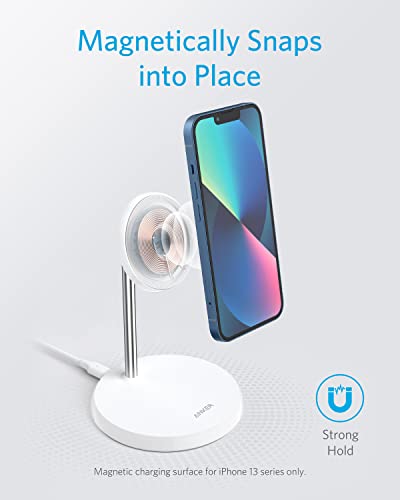 Anker Wireless Charging Stand, PowerWave Select Magnetic Stand Lite with 5 ft USB-C Cable, Charging Stand for iPhone 14 and 13 Series (No AC Adapter)