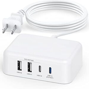 USB C Fast Charger, 35W Multiple Desktop USB C Charging Station Hub, Dual PD USB C and QC USB A Wall Charger Block Adapter for iPad iPhone 14 13 12 11 Pro Max Mini Plus Pixel Note Galaxy, MacBook Air