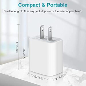 USB C Fast Charger Block【2-Pack】 20W USB C Wall Charger PD 3.0 Power Brick Adapter Compatible with iPhone 13/12/11 Pro Max/Pro/Mini/Xs Max/XR/X, iPad Pro 2020